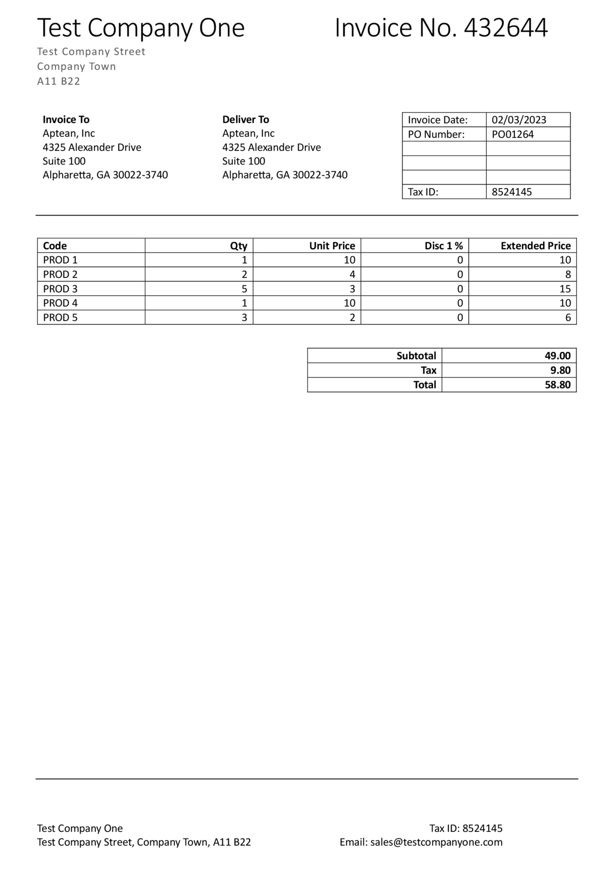 Invoice Document 2