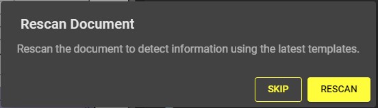 Dialog prompting to rescan the document